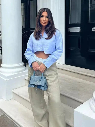 Striped Long-Sleeve Shirt for Women - Stylish Button-Up Blouse