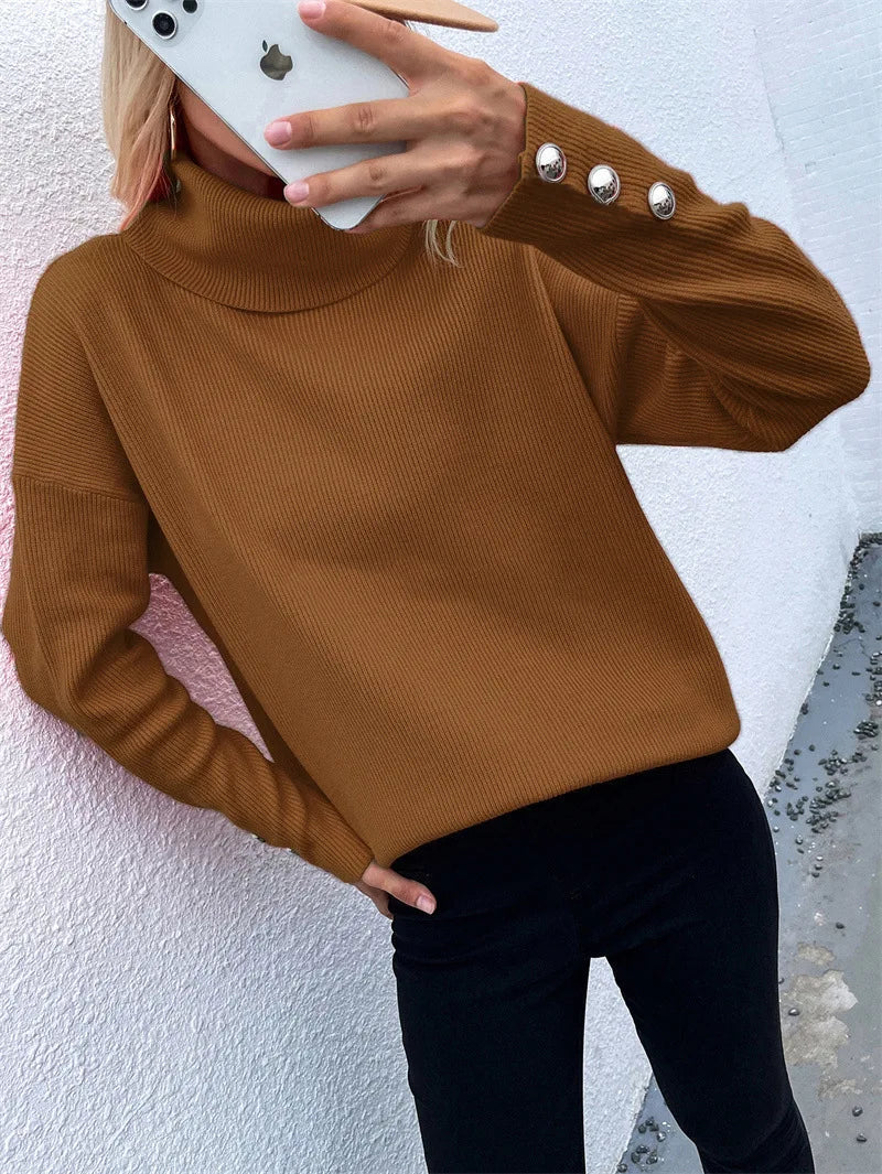 Robyn | Casual Knitted Sweater with High Neck