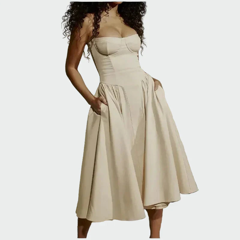 Isabella Rose Mae | Satin Maxi Dress With Slim Straps