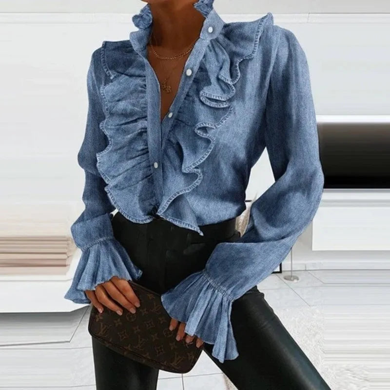Ruched Long Sleeve Blouse