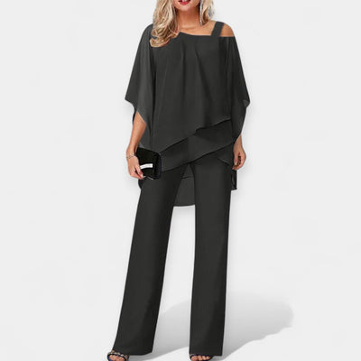 Alex | Luxurious Crystalline Cold Shoulder Ensemble