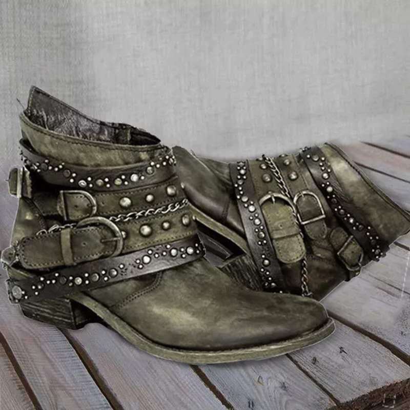 Charlotte | Ankle Boots – Buckle and Chain Detail