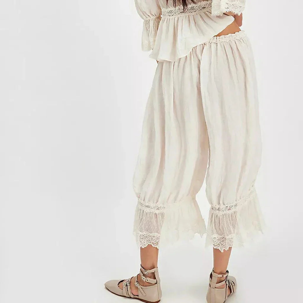 Elizabeth Victoria Clarke | Boho Lace Wide Leg Trousers