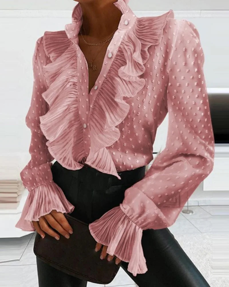 Ruched Long Sleeve Blouse