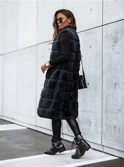 Peyton | Faux Fur Vest - Long Sleeveless