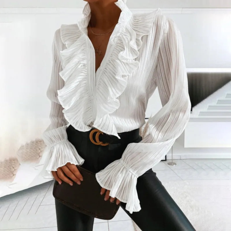 Ruched Long Sleeve Blouse