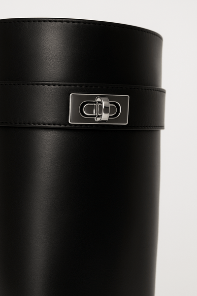 Muriel | Shark Lock Knee-High Leather Boots