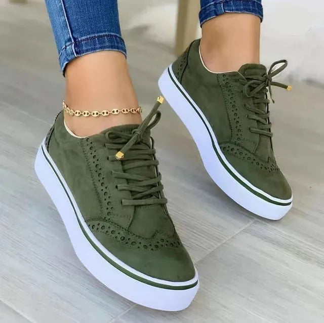 Women's Casual Lace-Up Sneakers – Stylish & Comfortable