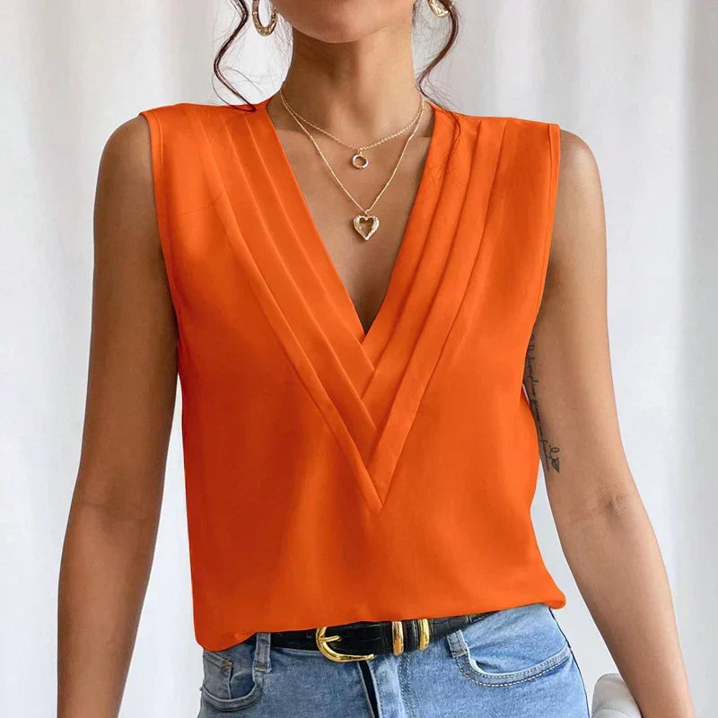 Sleeveless Loose-Fit Blouse for Women - Casual Summer Style