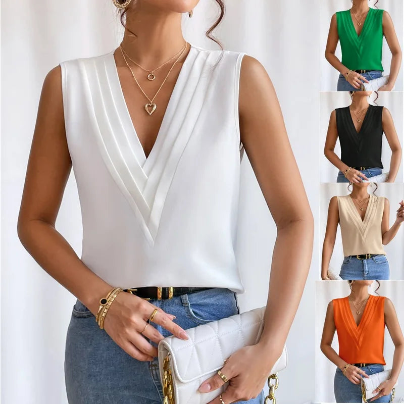 Sleeveless Loose-Fit Blouse for Women - Casual Summer Style