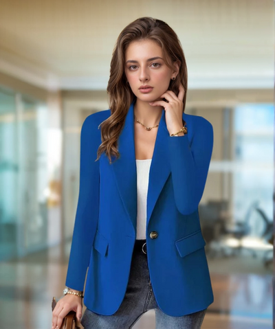 Women's Professional Slim Fit Long Sleeve Blazer with Lapel