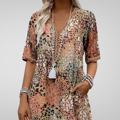 Clara | Soft V-Neck Midi Dress