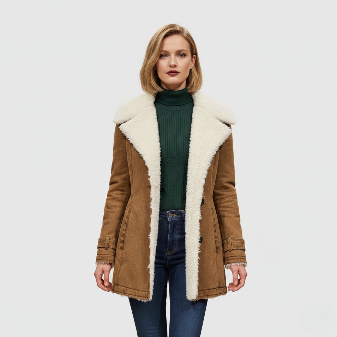 Clara | Faux Shearling-Lined Parka Coat