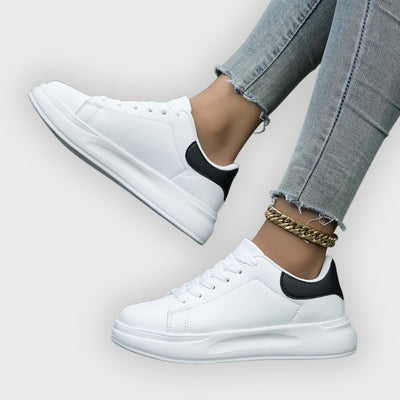 Liliana | Clean White Faux Leather Sneakers
