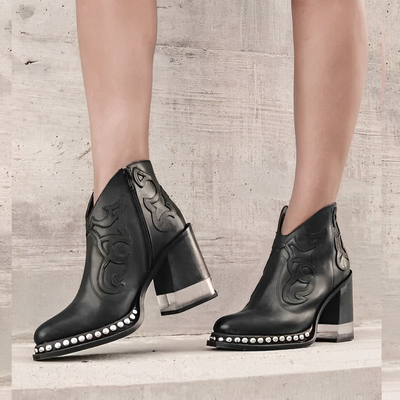 Ruby | Ankle Boots – Studded Sole & Block Heel