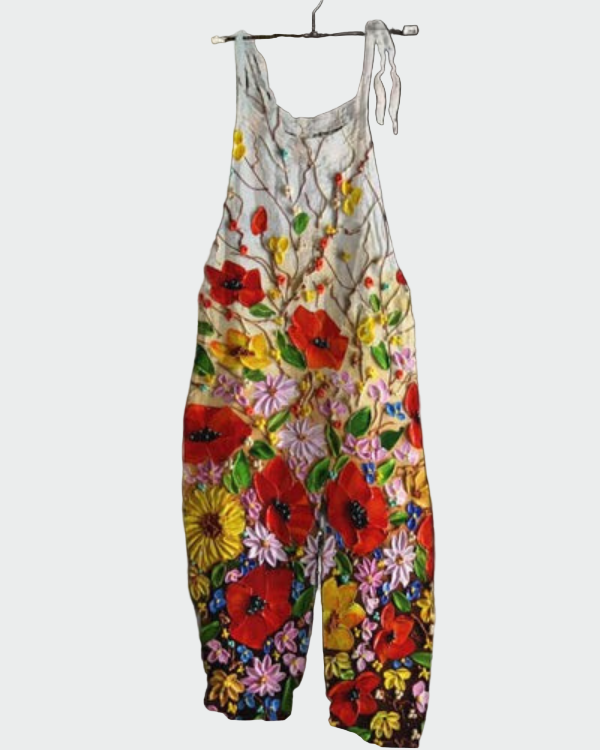 Addison | Retro Floral Magnificent Jumpsuit Ensemble