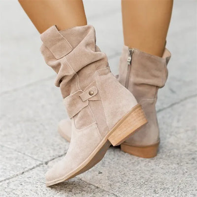 Ella | Low Heeled Boots With Side Zippers
