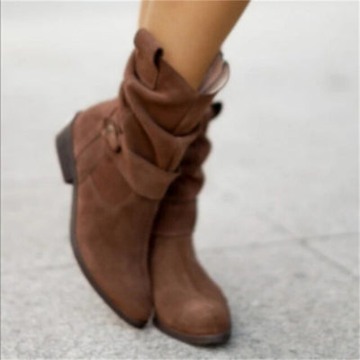 Ella | Low Heeled Boots With Side Zippers
