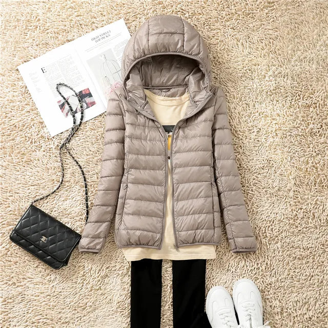 Nia | Quilted Down Coat – Slim Fit