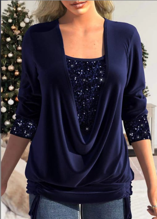 Elegant Women's Long-Sleeve Blouse | Comfortable Fit