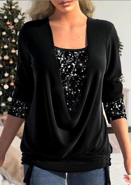Elegant Women's Long-Sleeve Blouse | Comfortable Fit