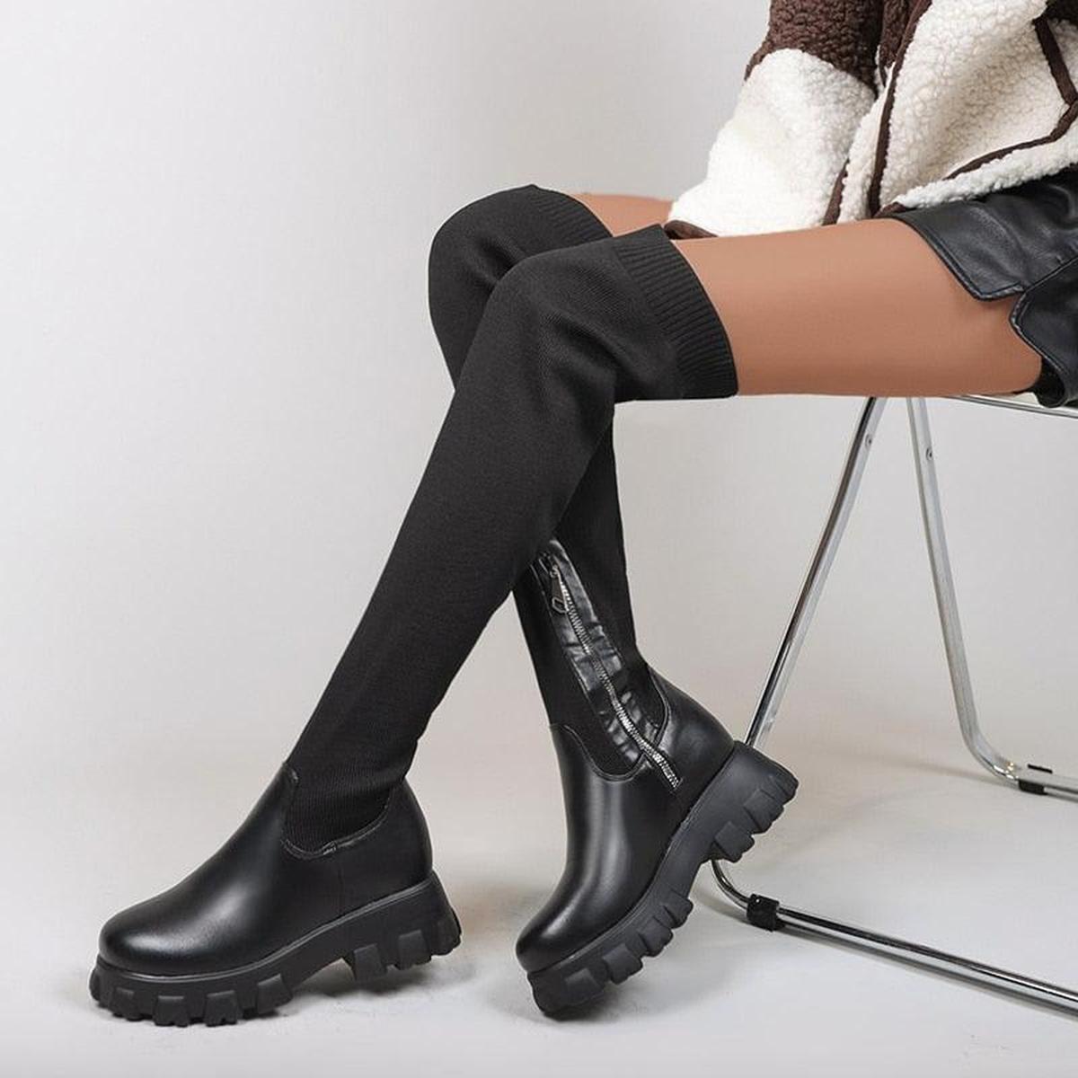 Joan | Vegan Leather Boots Eco-Friendly Black