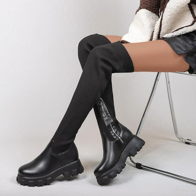 Joan | Vegan Leather Boots Eco-Friendly Black