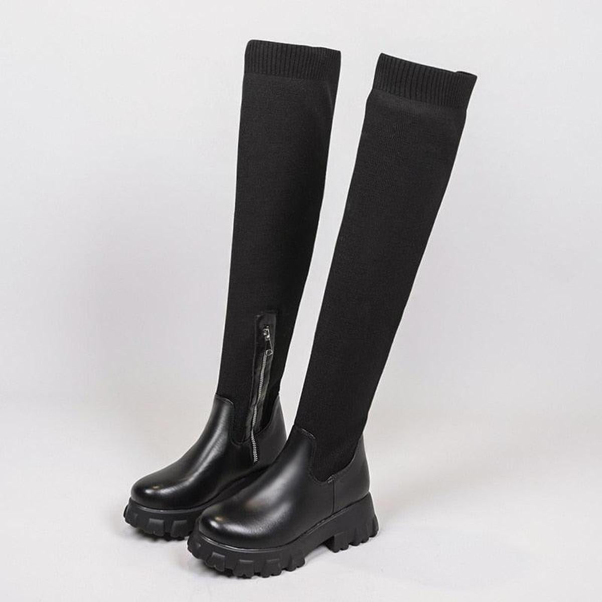 Joan | Vegan Leather Boots Eco-Friendly Black