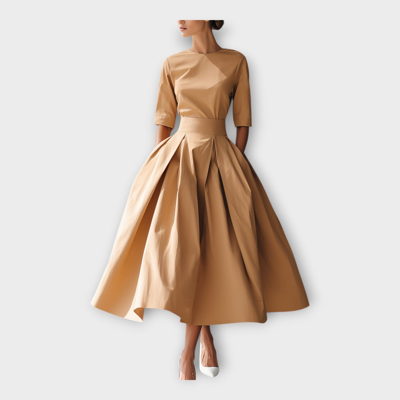 Catherine | Refined Minimalist Midi Dress Silhouette