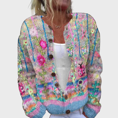 Rowan | Sumptuous Floral Knitted Waistcoat Patterned