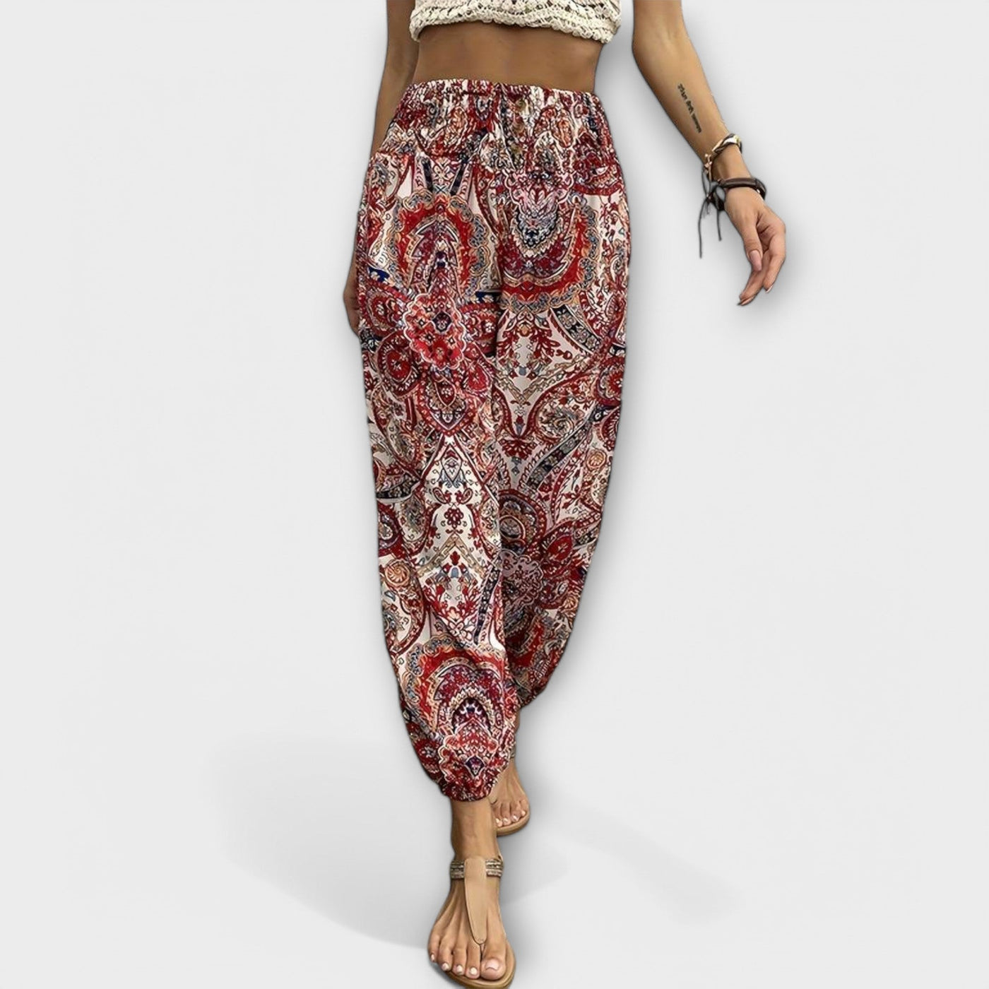 Amelia | Trousers With Ethnographic Folklore Pattern