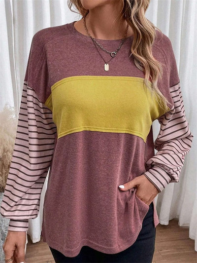 Women’s Blouse – Oversized Fit – Long Sleeve – Crew Neck – Breathable Blend – Casual Style