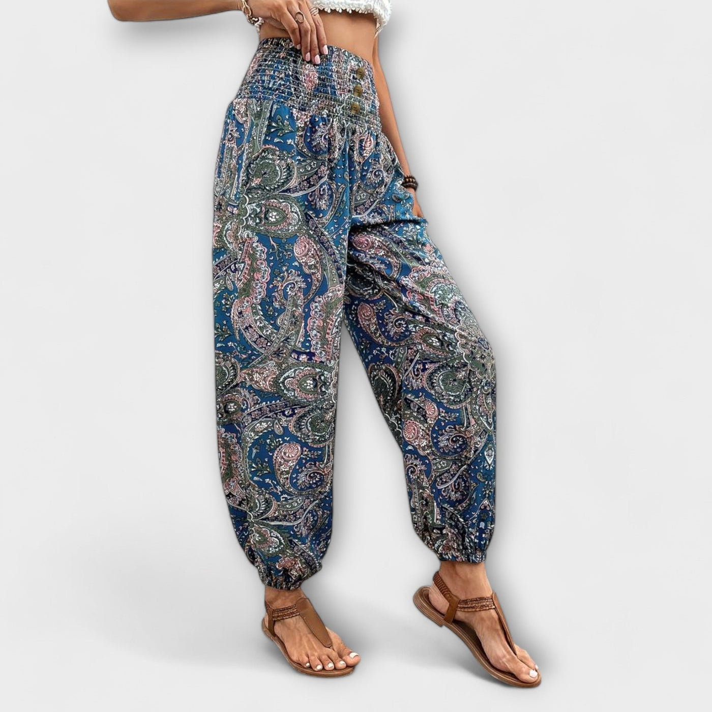Amelia | Trousers With Ethnographic Folklore Pattern