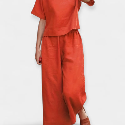 Alexandra Windsor | Airy Comfortable Linen Trousers Top