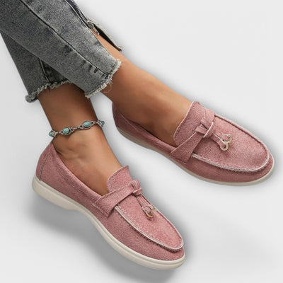 Christabelle | Beige Moccasins With Decorative Cord