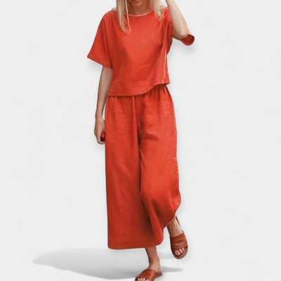 Alexandra Windsor | Airy Comfortable Linen Trousers Top
