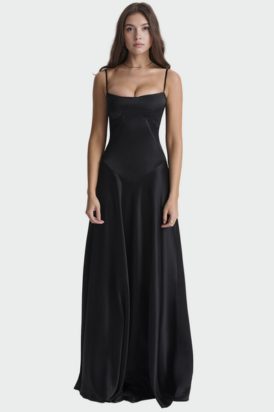 Christabella | Satin Magnificent Maxi Dress Straps