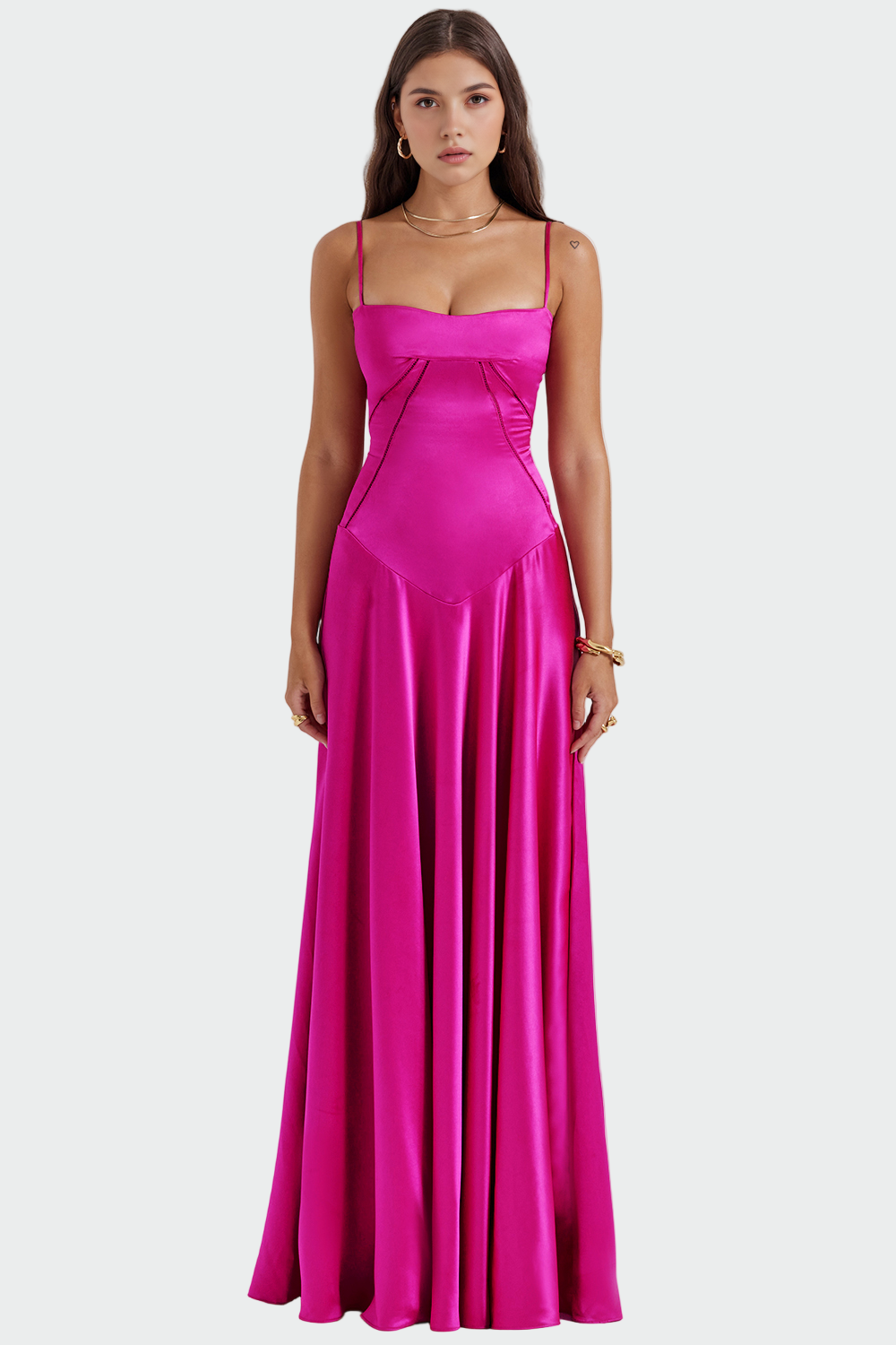 Christabella | Satin Magnificent Maxi Dress Straps