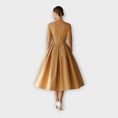 Catherine | Refined Minimalist Midi Dress Silhouette