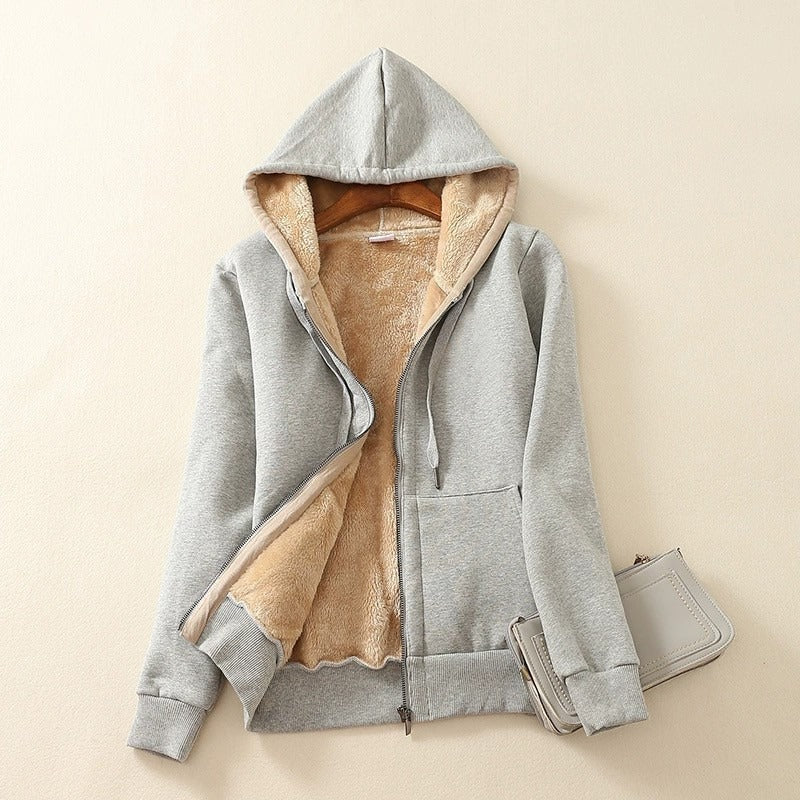 Zoya | Hooded Jacket – Sherpa Lined