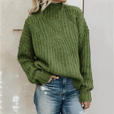 Women's Sweater – Oversized Fit – Wool Blend – Cable Knit – Drop Shoulder Comfort