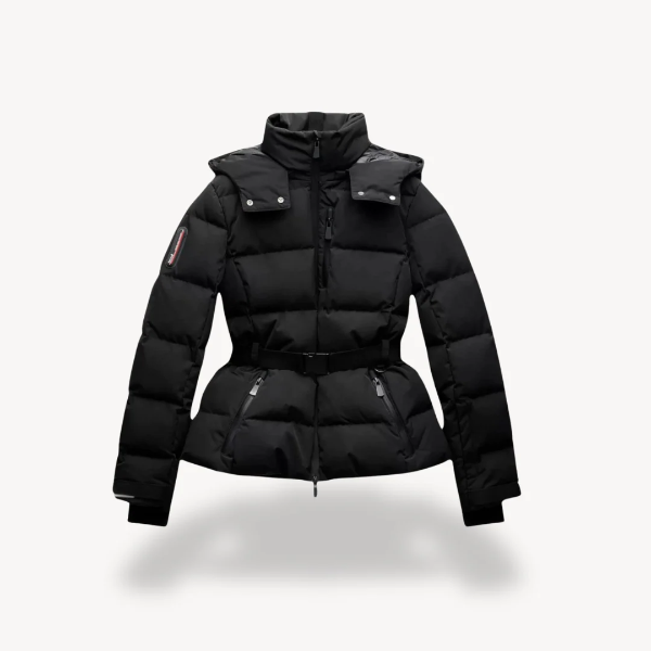 Women’s Puffer Jacket – Belted Fit – Quilted Hip-Length – Water-Resistant Warm Outerwear