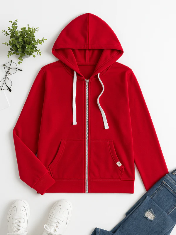 Edith | Zip-Up Hoodie – Drawstring Hood