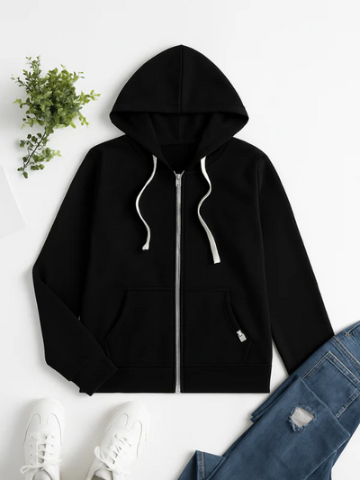 Edith | Zip-Up Hoodie – Drawstring Hood