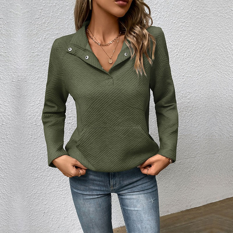 Autumn | Sweatshirt – Stand Collar with Snap Buttons