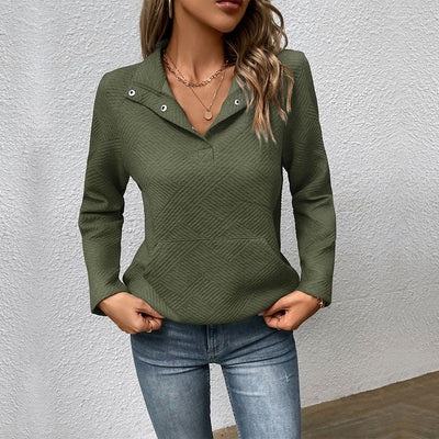 Autumn | Sweatshirt – Stand Collar with Snap Buttons