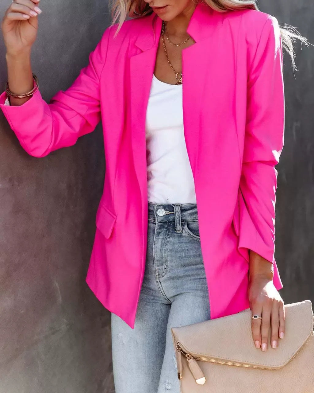 Women’s Blazer – Slim Fit – Notch Lapel – Single Button – Structured Woven Design