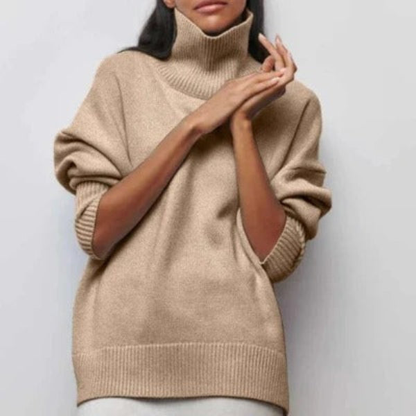 Lucy | Turtleneck Sweater – Ribbed Trim