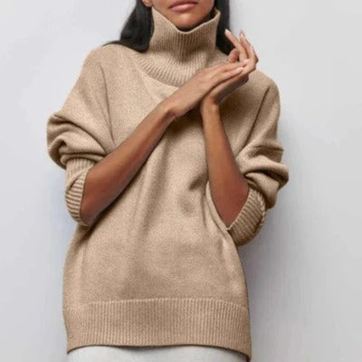 Lucy | Turtleneck Sweater – Ribbed Trim