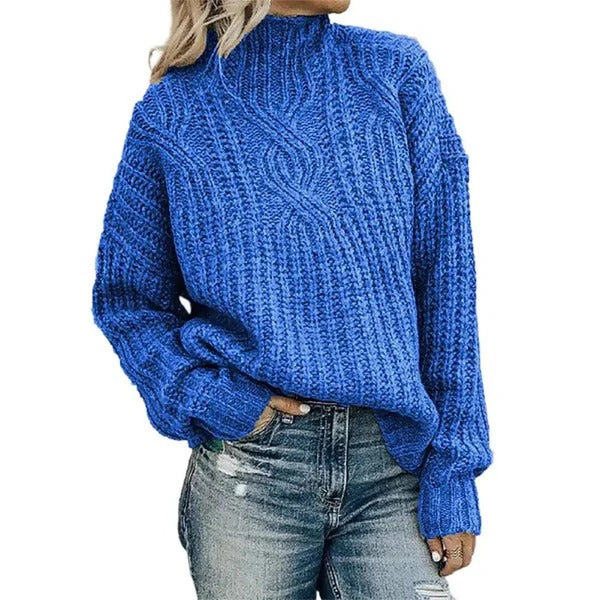 Women's Sweater – Oversized Fit – Wool Blend – Cable Knit – Drop Shoulder Comfort